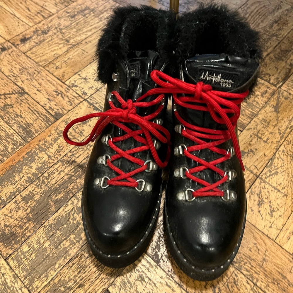 Black and Red Patent Women's Boots